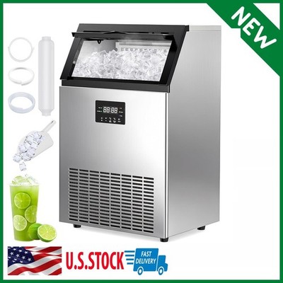 Commercial Ice Maker Machine 200 Lbs/24H, Commercial Ice Machine, 50 LBS Storage
