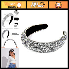 Sparkly Rhinestone Glitter Headbands for Women Girls - Thick Padded Hair Acces