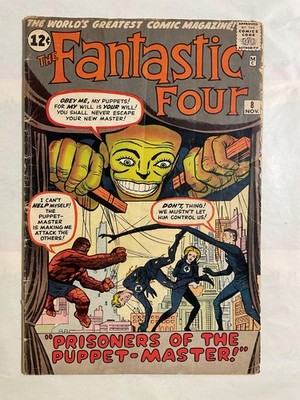 Fantastic Four #8 1st Appearance Of Puppet Master And Alicia Masters Marvel 1962