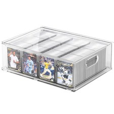 Trading Card Storage Box - Clear Large Storage Organizer Holds 3200 Cards wit...