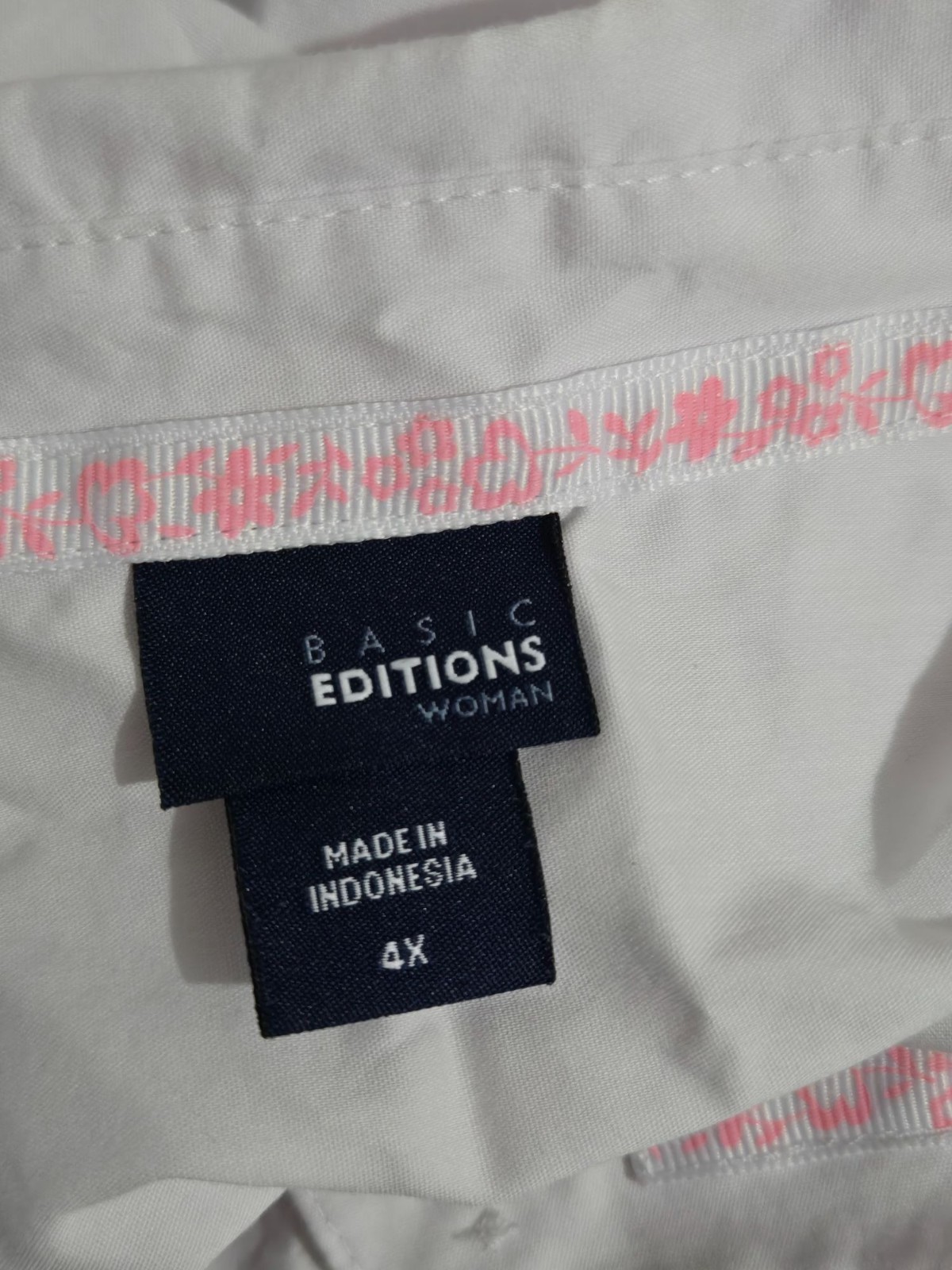 Basic Editions Womens White Button Front Long Sle… - image 6