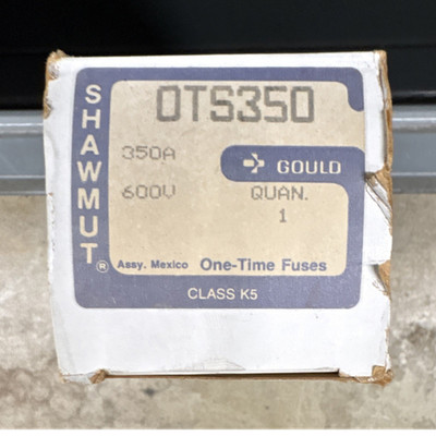 Gould Shawmut OTS350 One-Time Fuse 350A 600V Branch Circuit White AC