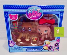HOLIDAY PET PAIRS BIG & LITTLE #267 #268 Littlest Pet Shop Series 4 Dog **READ**