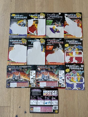 Vintage Lot 12 1980s Hasbro G1 Transformers Cardbacks