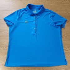 Walmart Work Polo Shirt Womens 2XL XXL Blue Short Sleeve Ladies Uniform Work