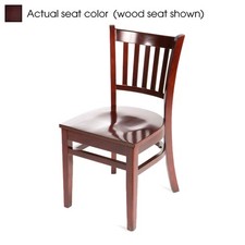 Oak Street Mfg Verticalback Mahogany Wood Chair w/Wine Vinyl Seat