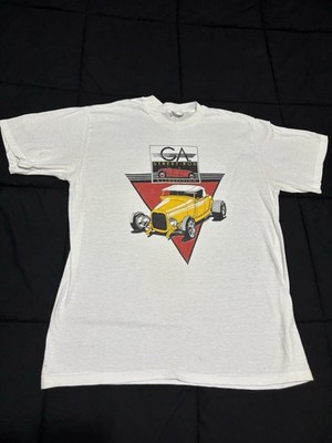 Vintage Single Stitch Stedman GA Street Rods Hot Rods Car graphic tshirt size L 