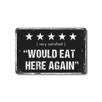 5 Star Would Eat Here Again Sign Five Stars Would Eat Again for Kitchens Patios