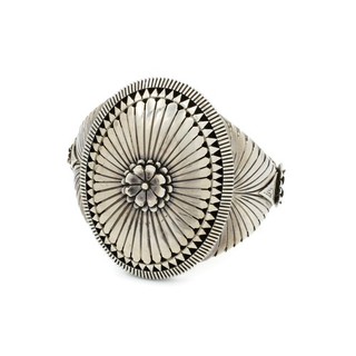 Navajo Eddy Chaco Signed Sterling Hand Cut & Filed Floral Cuff Bracelet #ET75 5