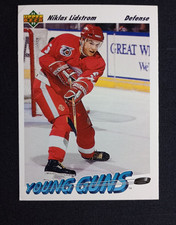 Upper Deck 1991-92 Young Guns Rookie #587 Nicklas Lidstrom Detroit Red Wings