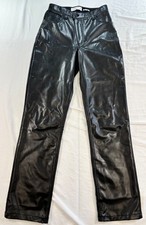 Abercrombie  Fitch Vegan Leather Pants Sz 26/2 90s Straight Ultra High Rise