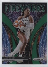 2022 Panini Prizm WNBA Fireworks Green Prizm A'ja Wilson #13 0i5j