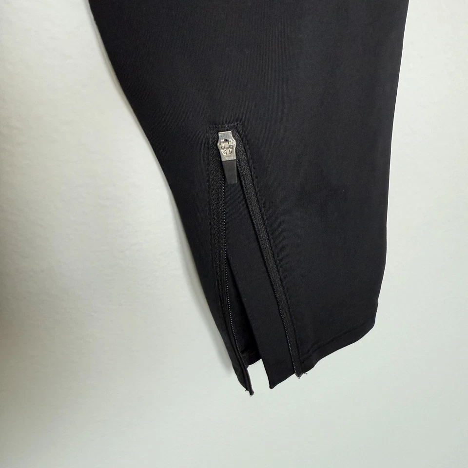 ASICS Running Tights Pants Small Black Reflective Trim Zip Ankle Rear Pocket - Image 4 of 4