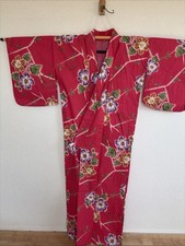 Japanese Yukata Kimono Cotton Summer Flower Pink Made in Japan