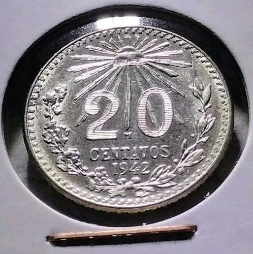 1942 Mexico 20 Centavos Silver — photo from the most recent tracked eBay sale