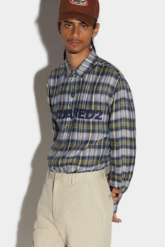 Men's DSQUARED2 D2 Relaxed DAN Shirt 100% Linen Checked Print Button Up (S/M*) - Picture 3 of 16