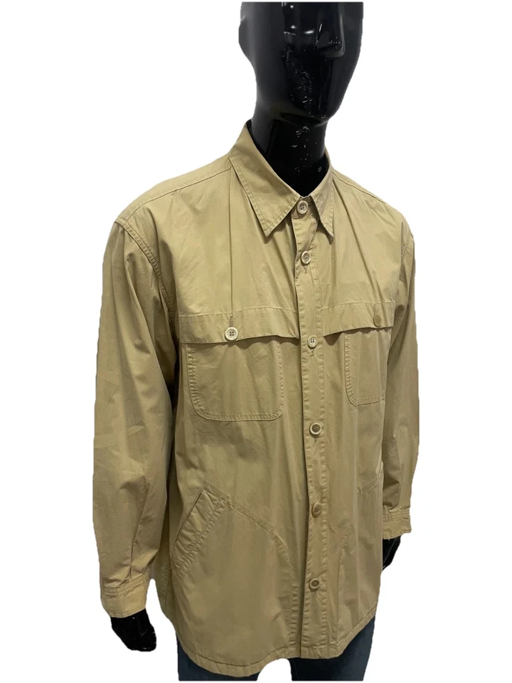 Marlboro Classics Chaqueta Hombre Talla 52 Vintage Beige Algodón Hecho En Italia - Imagen 3 de 4