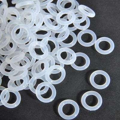 Wire Dia. 1mm-1.5mm Food Grade Silicone Rubber Seal O-Ring White OD 4~40mm