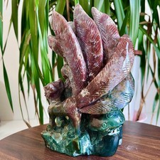 4.27LB Sparkling Ocean Jade Crystal | Handmade Carving Art | Healing Energy