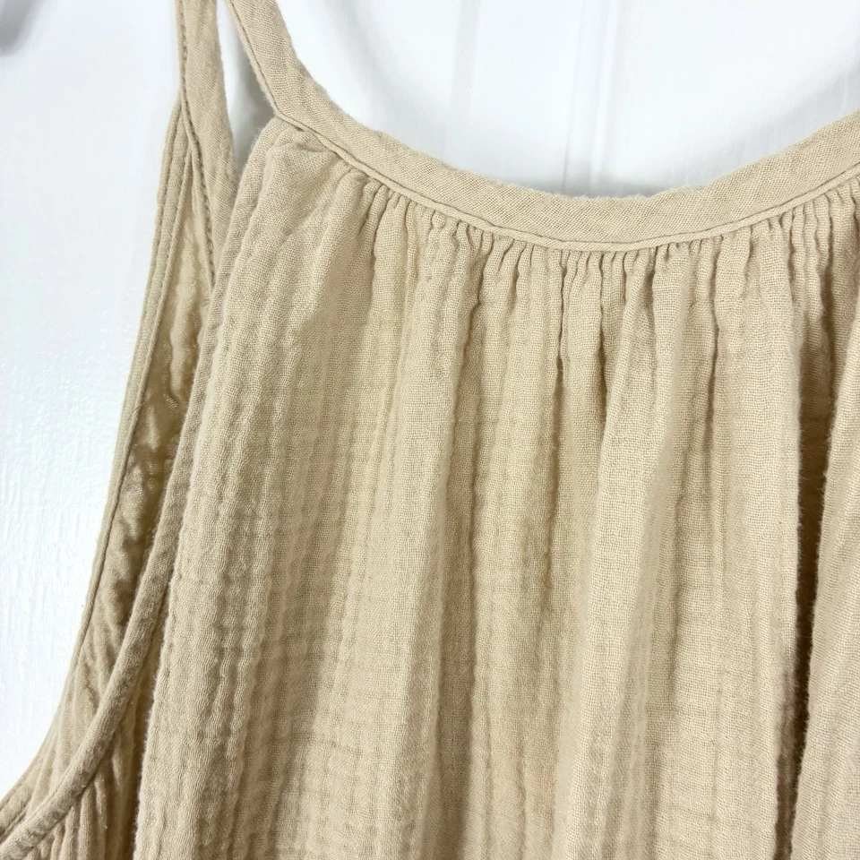 通用螺纹纱布棉质迷笛连衣裙 L 沙滩夏季流动轻便波西米亚 — 第 4/4 张图片