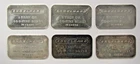 1oz .999 Fine Silver Engelhard Bars (Lot of 6)