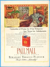 1937 Pall Mall American Cigarette & Cigar Co Charles Kingsley Tobacco Quote Ad