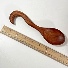 Carved Hanging Spoon By Frank Wright 1997 Walnut Signed Handcrafted Art Wood