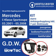 F&uuml;r MERCEDES C-Klasse Sportcoupe Typ CL203 01- AHK starr +7pol spez E-Satz TOP
