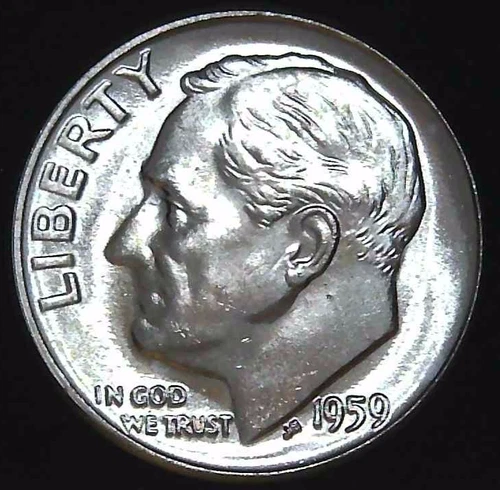 1959-P 10C Roosevelt Dime BU 90% Silver 26las0117-1