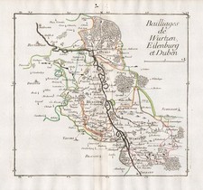 Wurzen Eilenburg Bad Düben Zschepplin Laußig map Karte Le Rouge ca. 1756