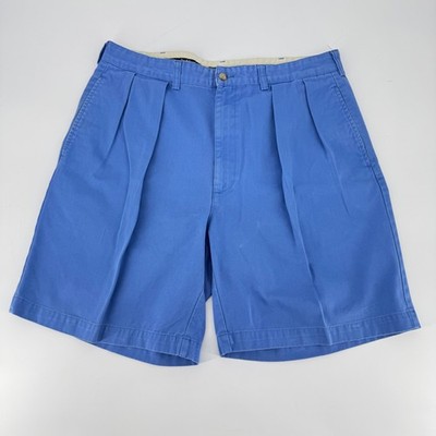 Polo Ralph Lauren Mens Blue Pleated Chino Shorts Cotton Twill Size 36 Mexico