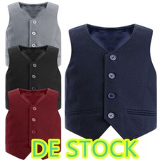 DE`iEFiEL Kinder Jungen Weste Festlich Smoking Weste Elegant Anzugweste Party