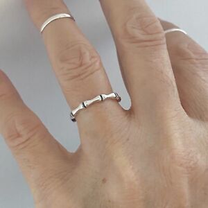 Sterling Silver Ring Handmade Silver Bamboo Stacking Ring Stacking Ring