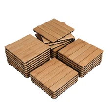 Deck Tiles Wood Flooring Interlocking Balcony Patio Paver Indoor Outdoor Blacony