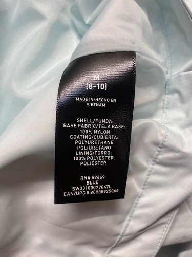 Swiss Tech Women's Water Resistant Insulated Rain Jacket Medium Light Blue  - Picture 6 of 10