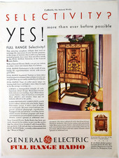 Full Range Radio General Electric Highboy Vintage 1930 Ad Magazine Print GE