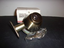 NEW IN BOX Deadbolt Single Cyclinder Keyed Entry Locking Exterior Antique Brass