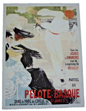 AFFICHE PELOTE BASQUE ST JAMES VINTAGE REPRINT REPRODUCTION