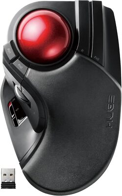 ELECOM Mouse Wireless (Receiver Included) Trackball Large Ball 8 Button Til
