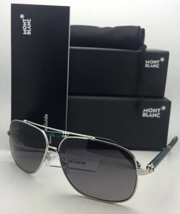 New MONTBLANC Sunglasses MB 514S 16V 63-13 140 Silver Aviator