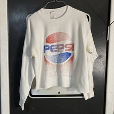 Vintage Pepsi Long-sleeved Cropped Crew Neck Size Medium