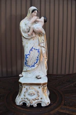 Antique French vieux paris porcelain madonna statue