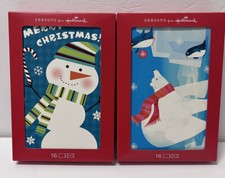 Hallmark Christmas Holiday Seasons Greeting Cards 2 Boxes Of 16 Each W/ Envelope