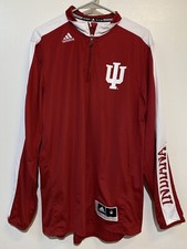 Adidas Climalite Indiana Hoosiers 1/4 Zip Long Sleeve Pullover Shirt Adult M