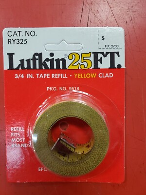 Lufkin RY325 Yellow Steel Universal Tape Refill 3/4'' x 25' NEW