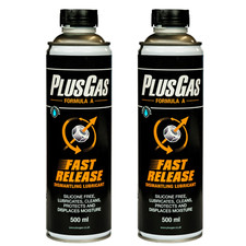 2 X PLUS GAS Fast Release Dismantling Lubricant Tin Spout 500ml Degreaser Rust