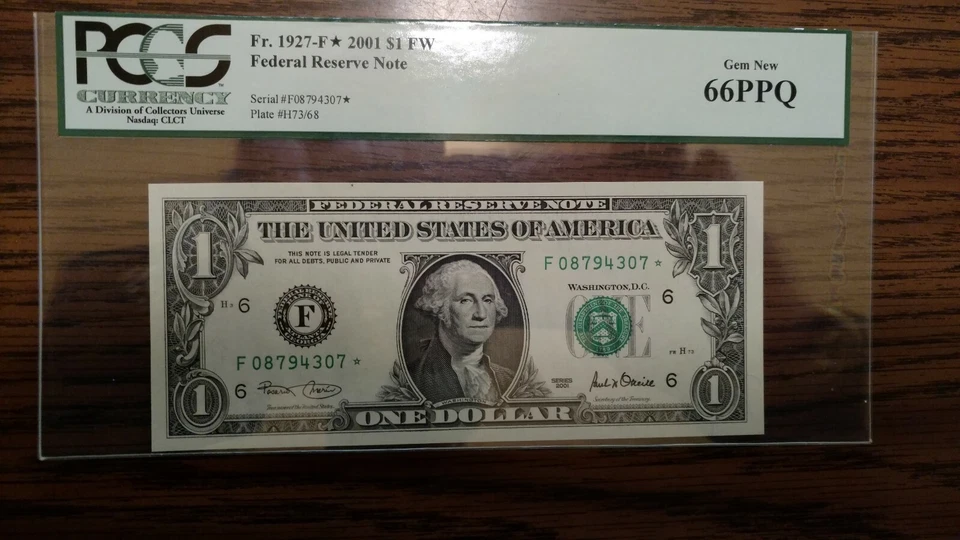 FR-1927-F* 2001 $1.00 FW Federal Reserve Note PCGS 66 PPQ Gem New STAR NOTE..... - Image 3 of 4