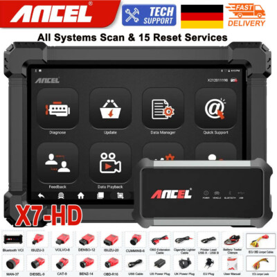 ANCEL X7HD Profi Auto Diagnosegerät KFZ OBD2 Scanner ALLE System DPF Öl Reset DE