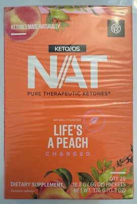 Pruvit Ketones Keto OS Nat Peach Charged 20 Packs Free Shipping 08/2025