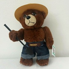 Smokey the Bear Plush Teddy Bear Jeans Hat Shovel Kids Preferred 12 Inches Tags